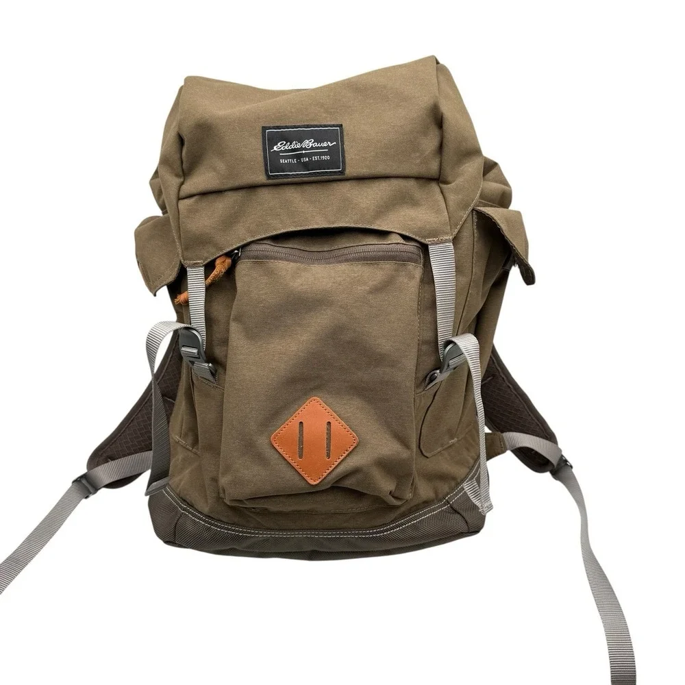 Eddie Bauer Bygone Lightweight Hiking Day   Backpack Olive Padded Back 18x12x6